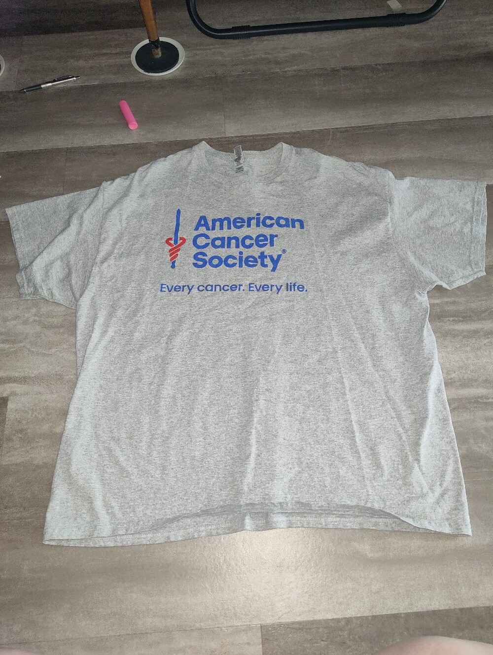 American Cancer Society Mens 2XL Graphic T Shirt Awareness Tee Short Sleeve